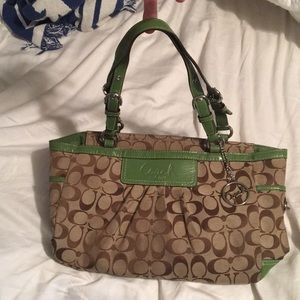 Vintage green and brown Coach Purse REAL